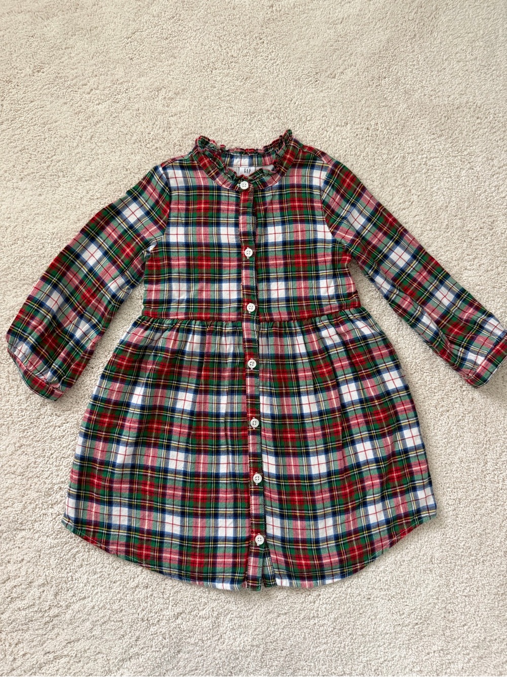 Toddler girls size 4 GAP Holiday Plaid Button-Front Dress